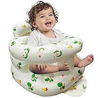 Vista 13 de Asiento inflable para bebé de 3 a 36 meses, silla de bebé con cerca y bomba de aire incorporada, asiento de piso inflable para bebé con soporte