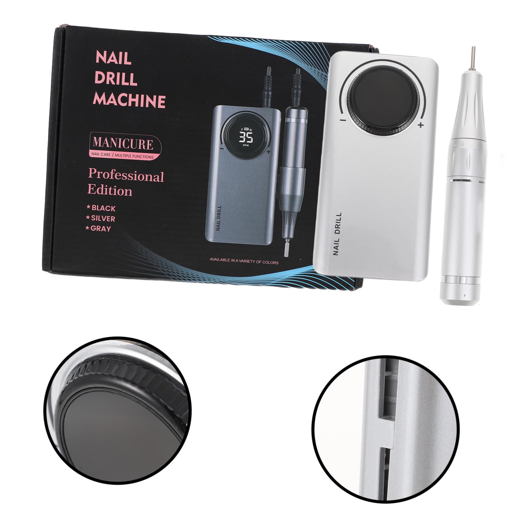 Ipetboom Penna Per Trapano Per Unghie Ricaricabile, Lima Elettrica Per Manicure e Pedicure, Strumento Per Lucidare Unghie Gel e Acriliche Usb Silenziosa Per Uso Professionale e Domestico