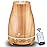 Diffuserlove Essential Oil Diffusers 200ML Diffuser Remote Control Aromatherapy Diffuser with 7 Color Lights, Auto Shut-Off for Bedroom Office Kitchen (Yellow Wood Grain)