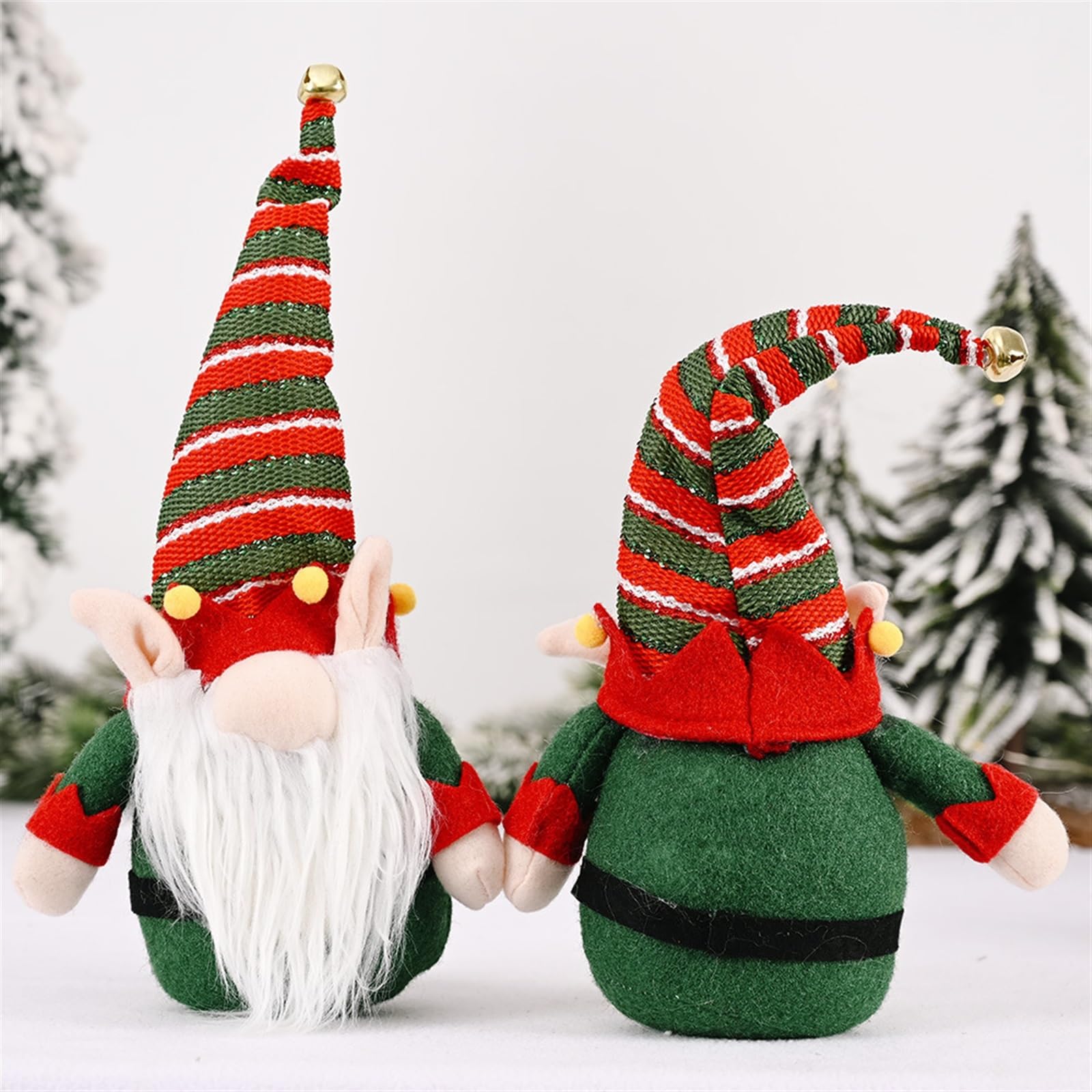 INEOUT Pluszowy skrzat Tomte Zielony Szwedzki Nisse Skandynawskie Dekoracje Świąteczne Mikołaj Lalka Ozdoby Świąteczne Prezent Świąteczny Sprzedaż Hurtowa X2