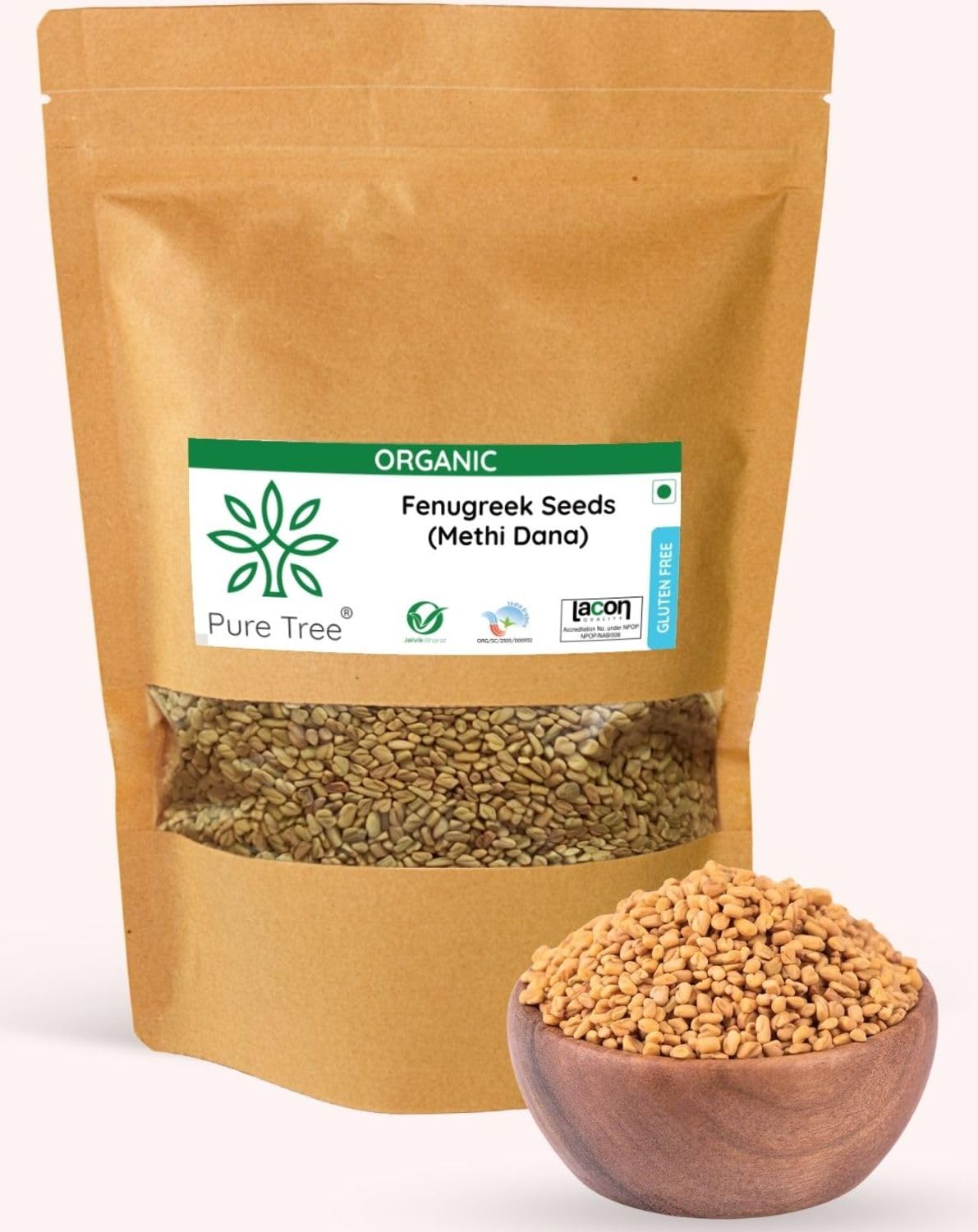Pure Tree Certified Organic Methi Dana | 400 g | Organic Fenugreek Seeds | Methi Seeds Whole Spices | Menthulu Seeds | Vendayam | Rich in Aroma and Flavour (B09SCYXWXC) Amazon Price History, Amazon Price Tracker