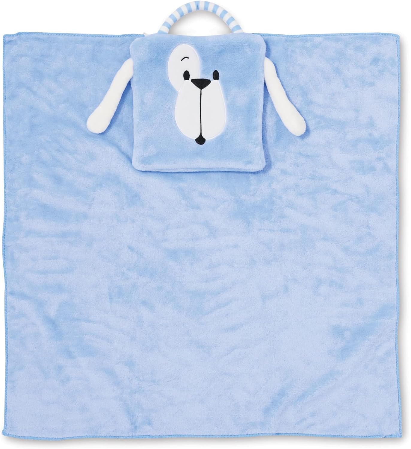 Enesco Izzy and Oliver New Baby Infant Puppy Character Super-Soft Folding Travel Blanket, Blue, 24 x 24 Inch