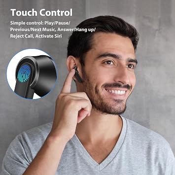 ASKUBSKU Wireless Earbuds for iPhone 17 Air 16 15 Pro Max 14 Plus 13, Black | 5.3 Bluetooth Headphones Ear Bud with Mic Bass Stereo for Samsung Galaxy S26 S25 Ultra S24 S23 Fe S22+ S21 A17/Pixel 10