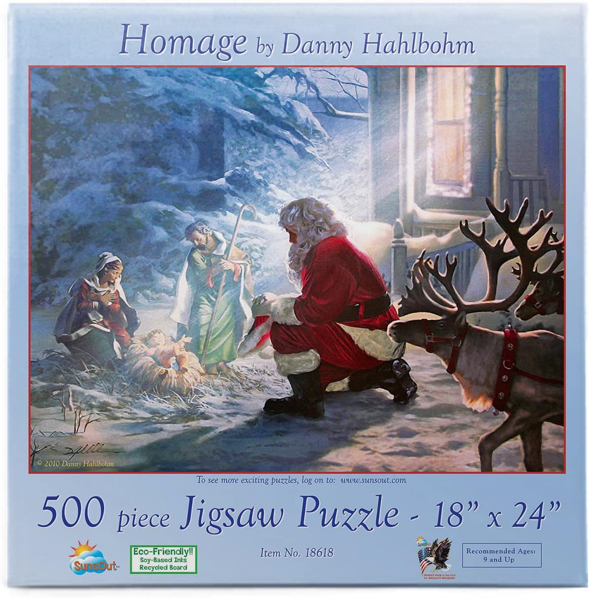 SUNSOUT INC - Homage - 500 pc Jigsaw Puzzle by Artist: Danny Hahlbohm - Finished Size 18" x 24" Christmas - MPN# 18618