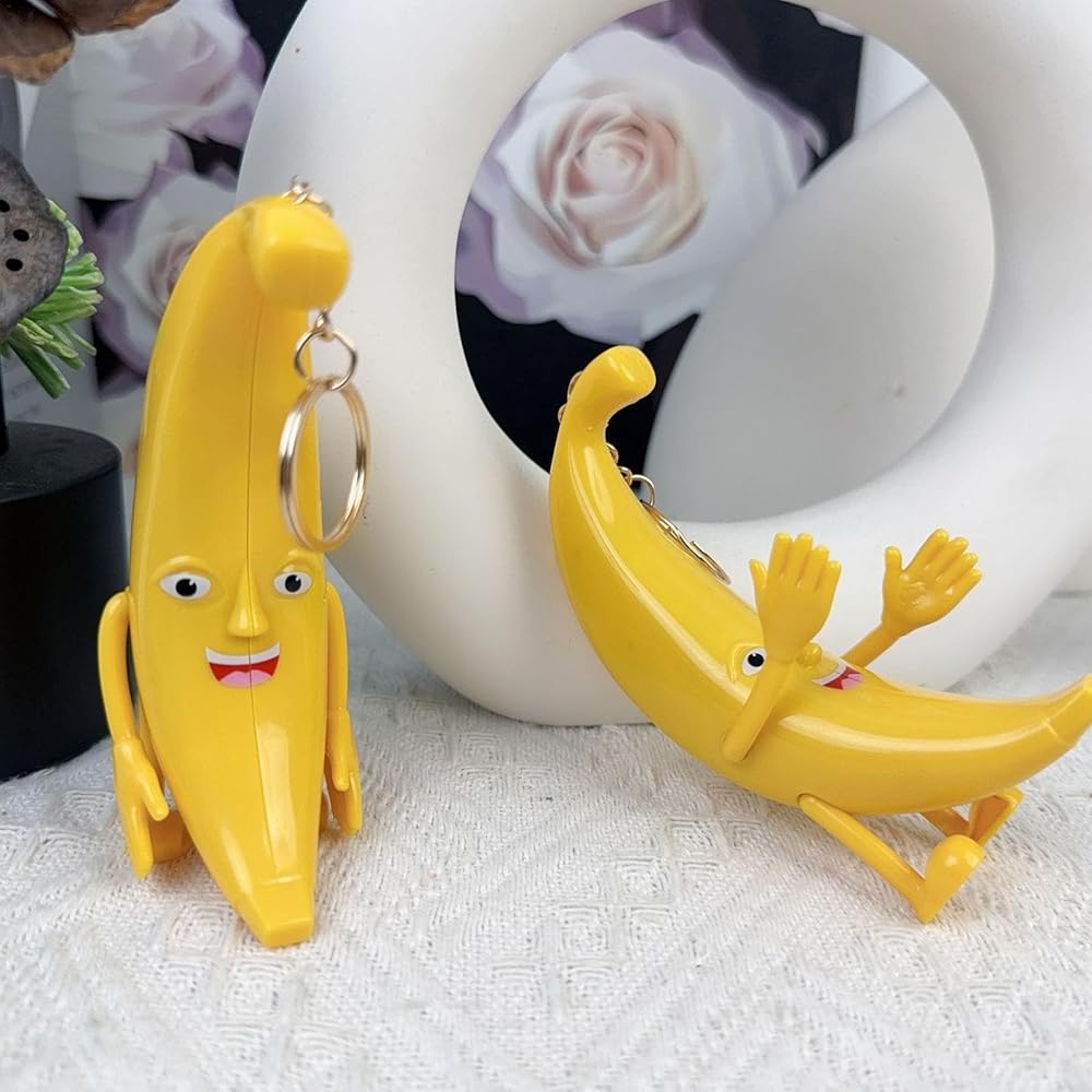 バナナカレー　キーホルダー Amazon.co.jp: キーホルダーおもしろ樹脂バナナの形アイデアかわいい
