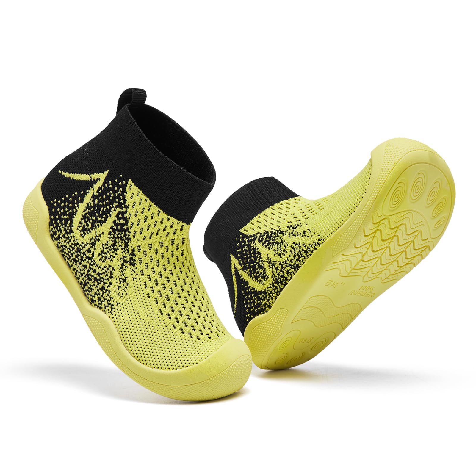 TODDLLUBY Toddler Socks Wrestling Shoes - Barefoot Wide Last Sports Shoes with Arch Support for Children Aged 2-8, Non Slip Sole and Reinforced Toe,