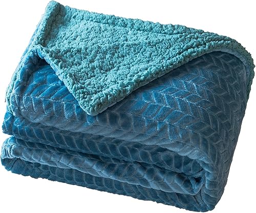 Miniatura 10 de Manta de forro polar Sherpa para sofá, súper suave y acogedora, manta de felpa gruesa y cálida para invierno, manta reversible gruesa y cálida para