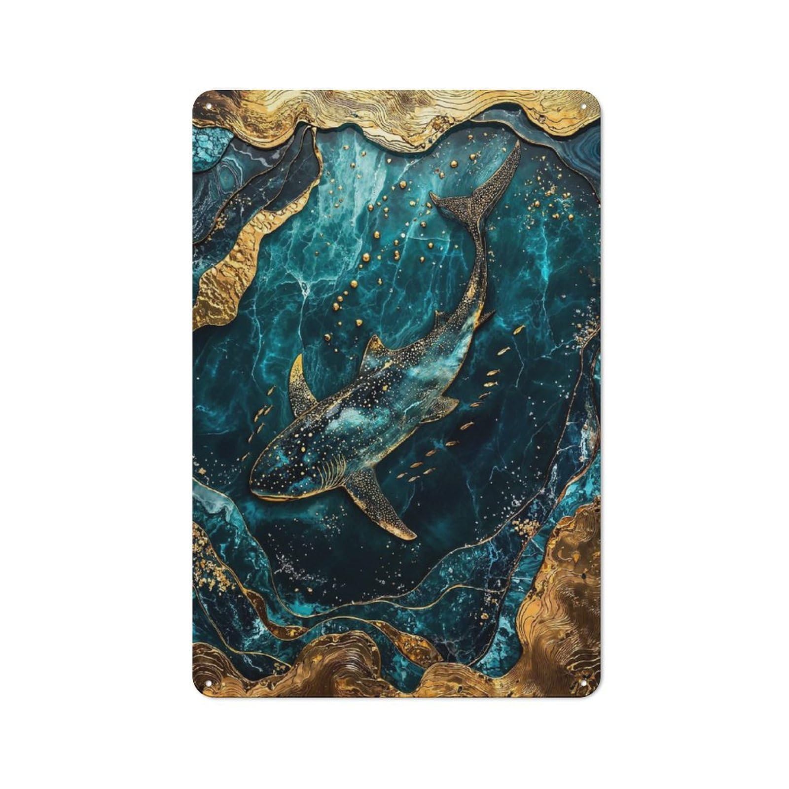 Junmoney Eternal Wanderer Kintsugi Art Printed Metal Sign 30X20cm For Man Cave Or Games Room, Suited To Man Cave Decor Fans