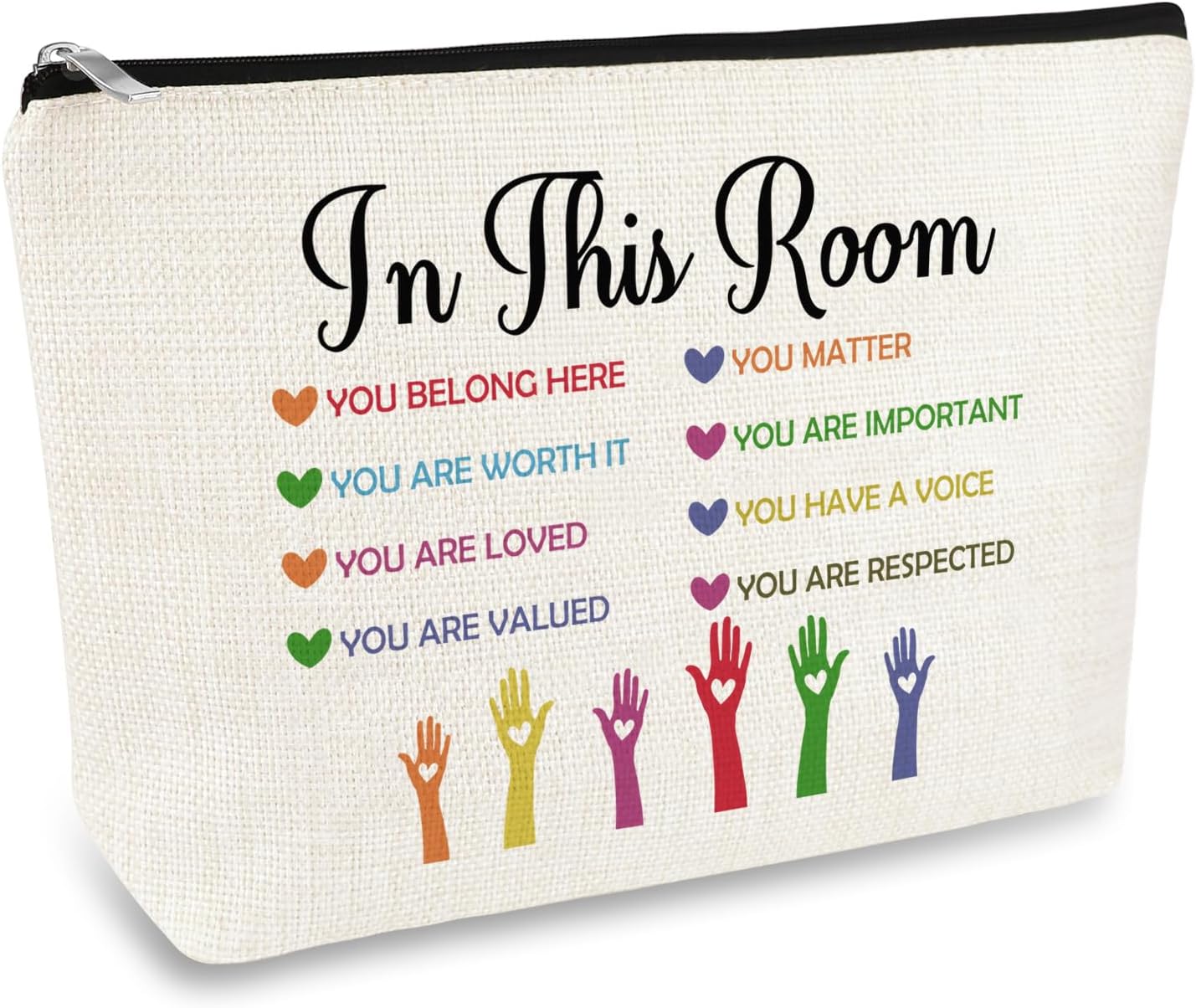 Inspirational Gifts for Family Positive Theme Makeup Bag for Women Encouragement Motivational Gift for Daughter Aunt Niece Sister Mom Cousin Grandma Christmas Birthday Gifts Travel Cosmetic Bag Pouch