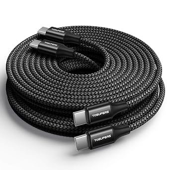 10ft 2 Pack Long USB C to USB C Cable Fast Charging 60W, PD Type C Charger Cord for Samsung Galaxy S25 S24 S23 S22 Ultra A16 Z Flip6 Fold6, iPhone 16 15 Pro, MacBook/iPad