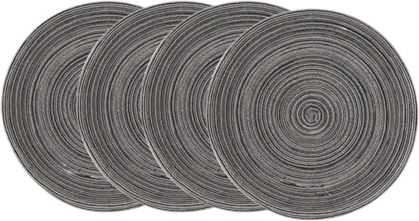 1pcs Round Heat Circle Farmhouse Boho Cloth Rustic Woven Placemats for Dining Table Table Mats(Brown)