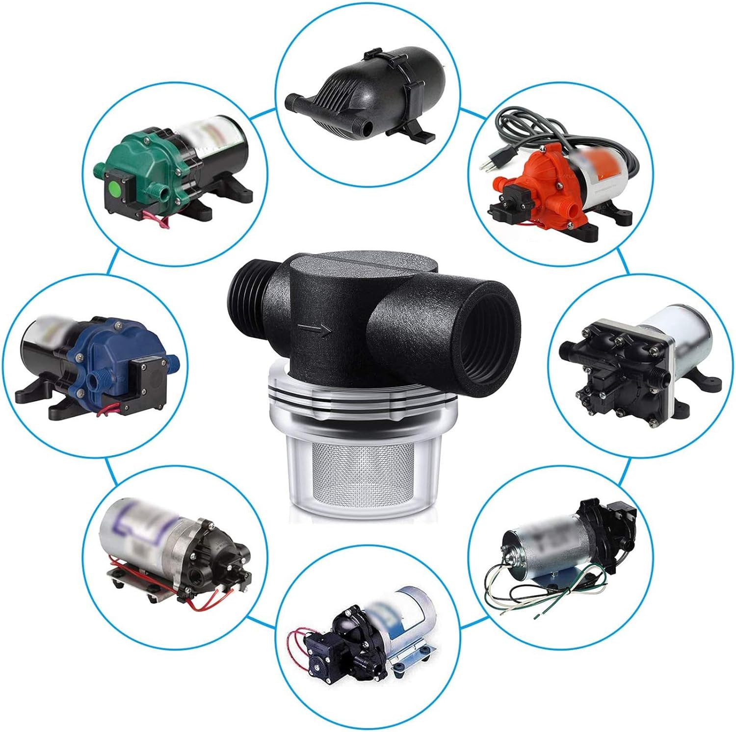 Buy Water Pump Strainer Filter, RV Replacement 1/2 TwistOn Pipe Strainer with 50 Mesh Stainless