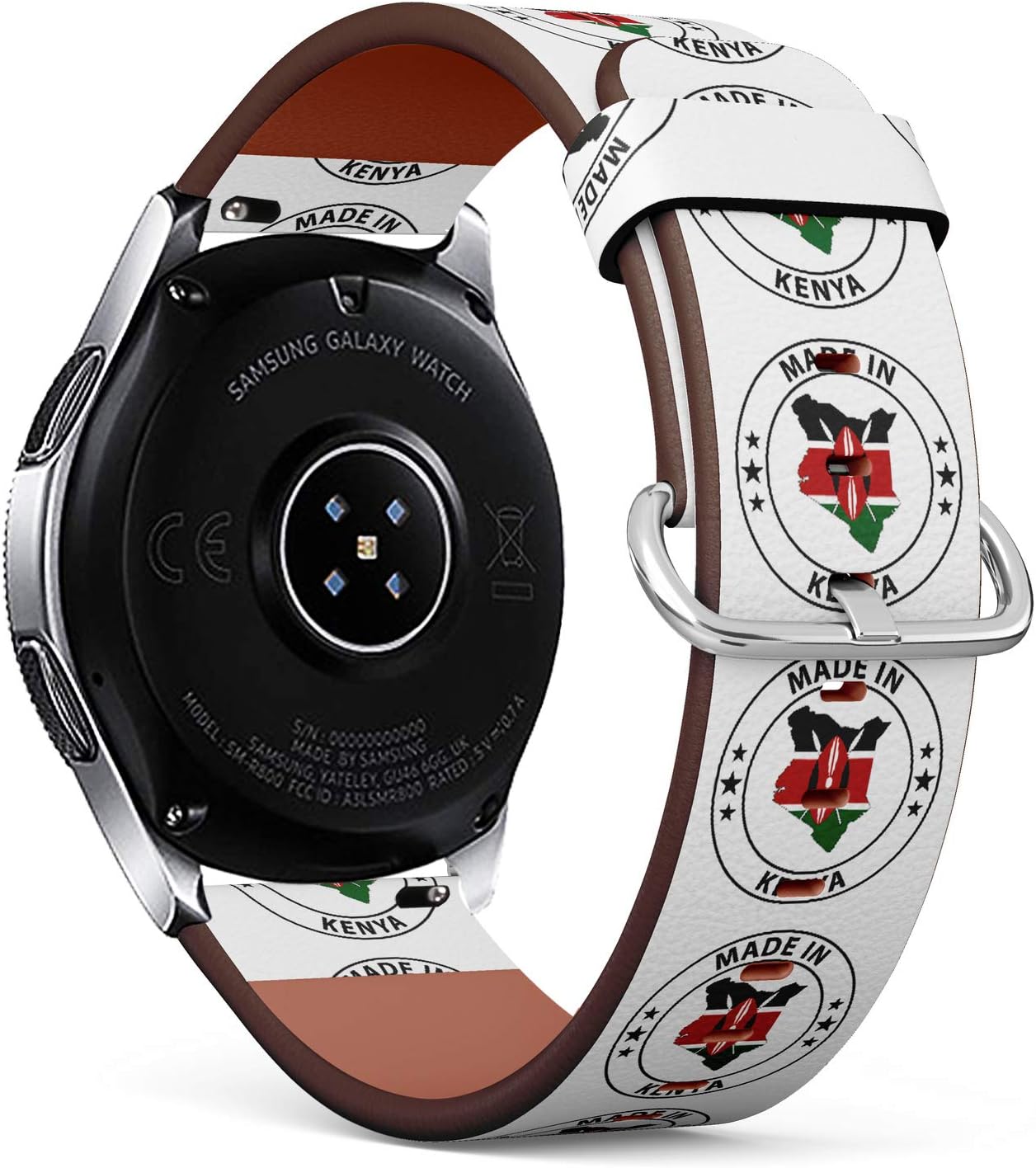 S-Type 18mm 20mm 22mm 24mm Quick Release Leather Bracelet Watch Band Strap Replacement Wristband Watch Band - Made in Badge with map Inside - Kenya