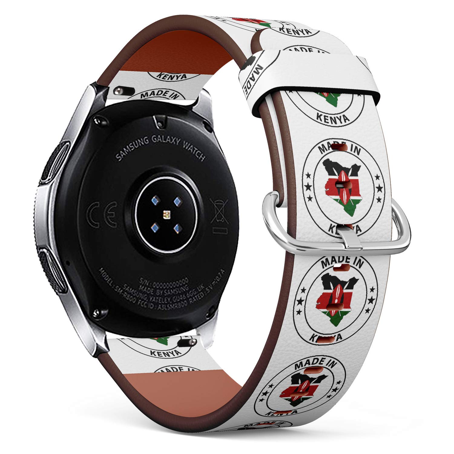 S-Type 18mm 20mm 22mm 24mm Quick Release Leather Bracelet Watch Band Strap Replacement Wristband Watch Band - Made in Badge with map Inside - Kenya