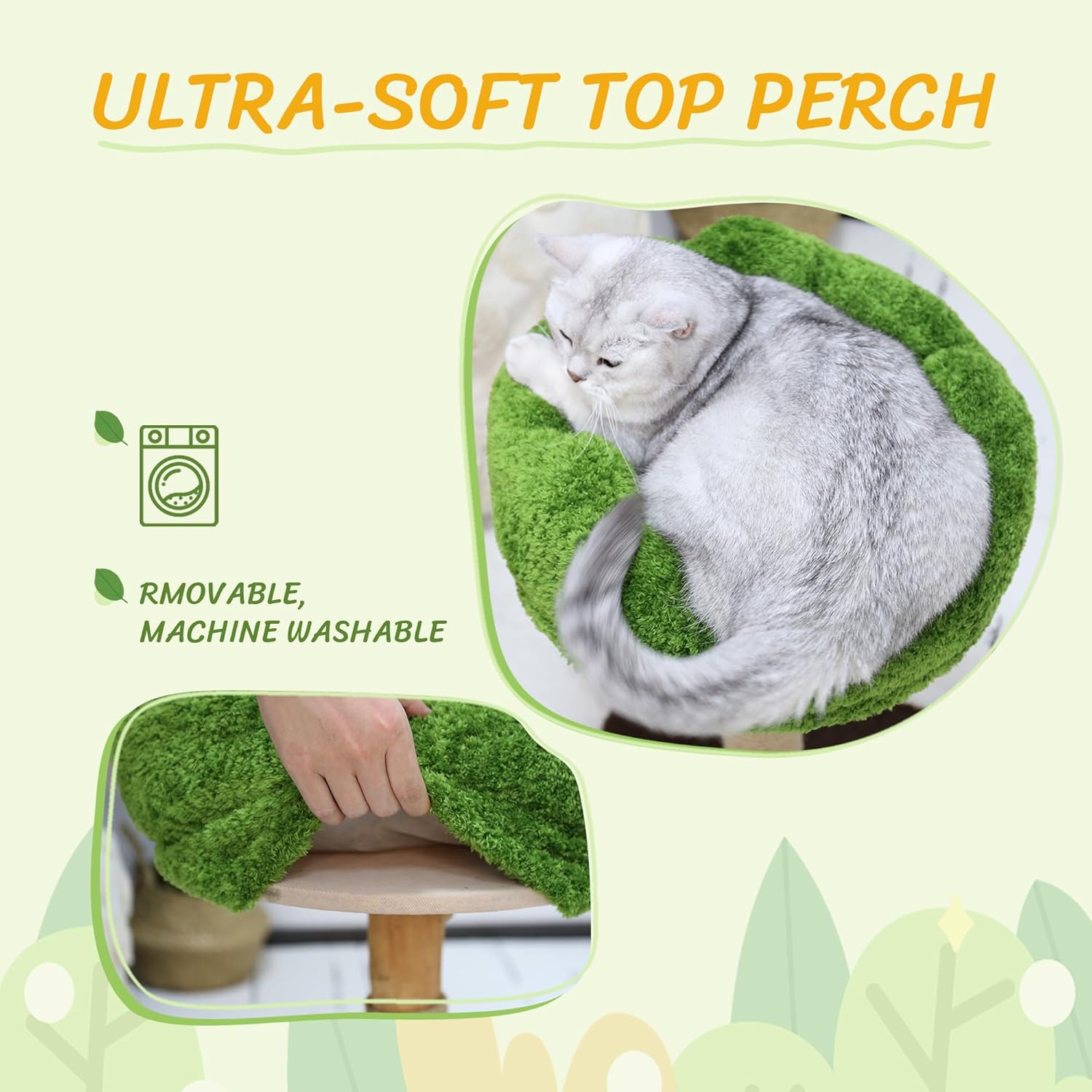 review KAMABOKO Cat Bed with Scratching Post, Small Cute Cat Bed, 23.6