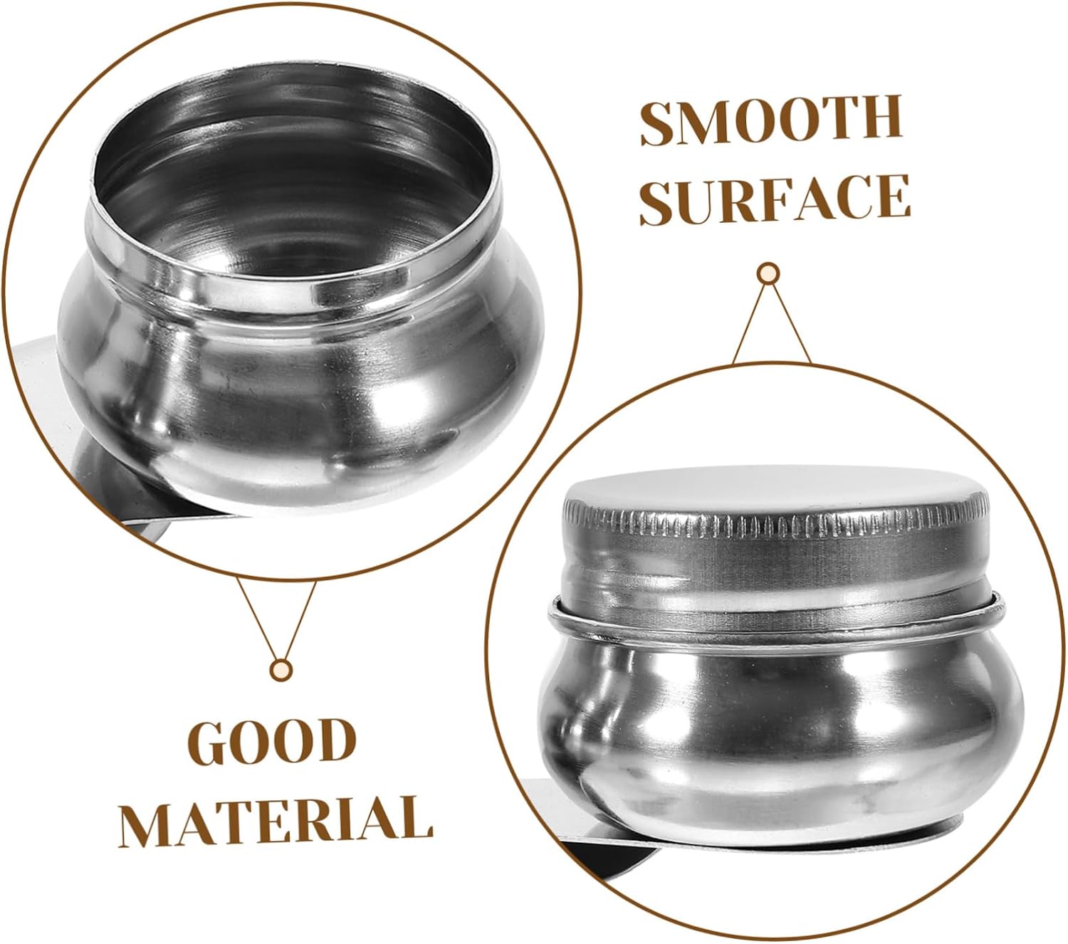 2pcs Stainless Steel Oil Palette Cup for Oil Painting Spill Paint Cups Steel Cleaning Container