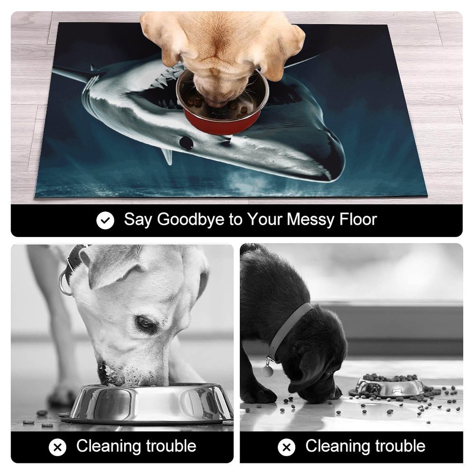 Tapis de nourriture pour chat - Tapis d'alimentation antidérapant pour chien et chat - Facile à nettoyer pour la nourriture et l'eau - 61 x 81,3 cm