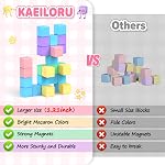 Magnetic Blocks for Kids 3-5 MacaronToddler Magnet Tiles Construction Building Cubes Toys for 3 4 5 6 7 8+ Year Old Boys Girls Son Creative STEM Educational Montessori