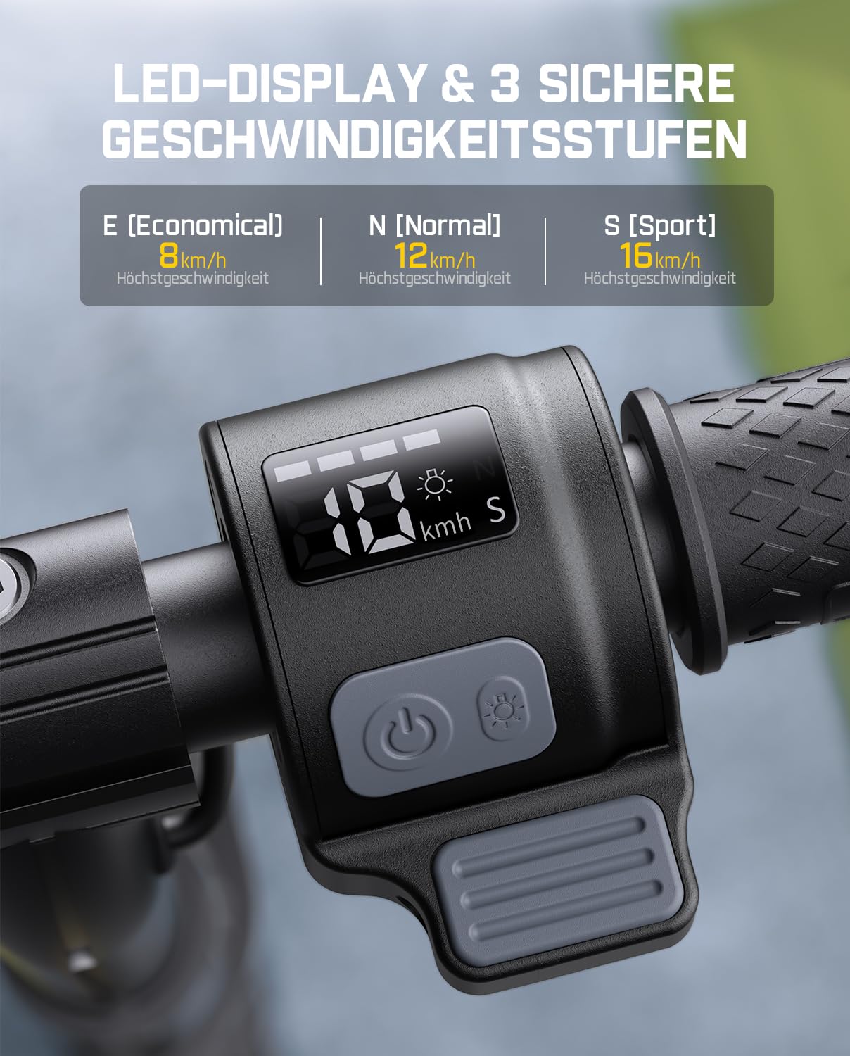 FanttikRide C9 Pro Elektroroller für Kinder 8-12 Jahren, Bunte Regenbogenlichter, 8/12/16 km/h, 8KM Reichweite, LED-Anzeige, Höhenverstellbar, Faltbar, für Jungen und Mädchen