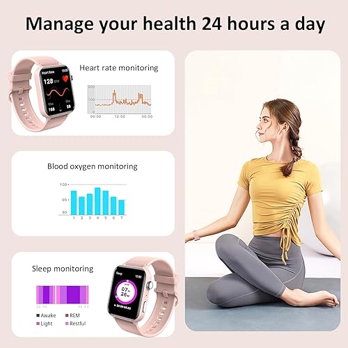 Miniatura 3 de Blackview Relojes inteligentes para mujer (hacer y responder llamadas), reloj con pantalla HD de 1.85 pulgadas, más de 100 modos deportivos, monitor