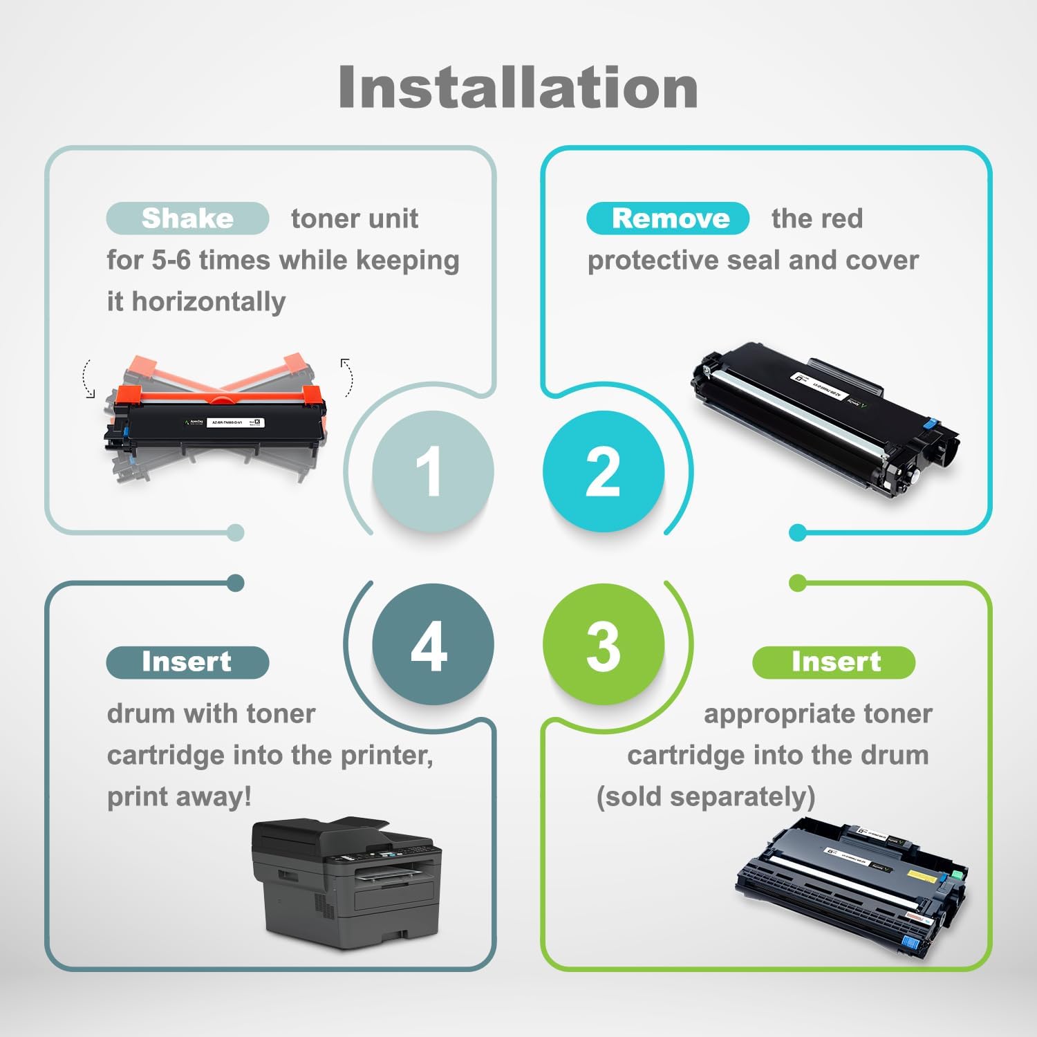 Compatible TN660 Toner Cartridge Brother Printer, TN-660, TN630 Replacement Cartridges for HL-L2300D HL-L2380DW HL-L2320D DCP-L2540DW HL-L2340DW HL-L2360DW MFC-L2720DW – Black (2 Pack)