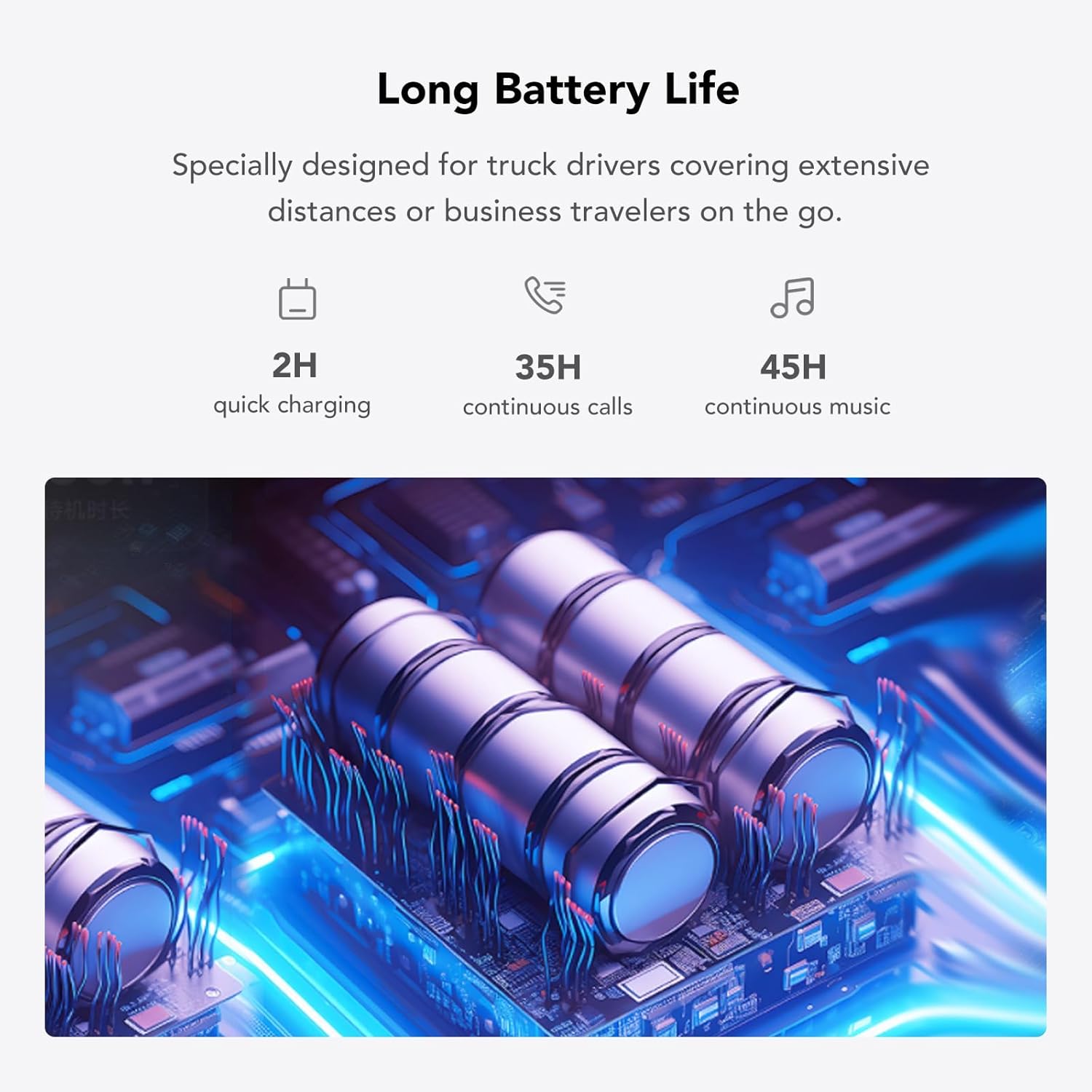 NUROUM Trucker Bluetooth Headset Noise Canceling, Wireless Headset with Mic for Work, Single Ear, Multi-Point/Mute, 45H Playback for Driving/Call Center/Work from Home/Office HP31SN