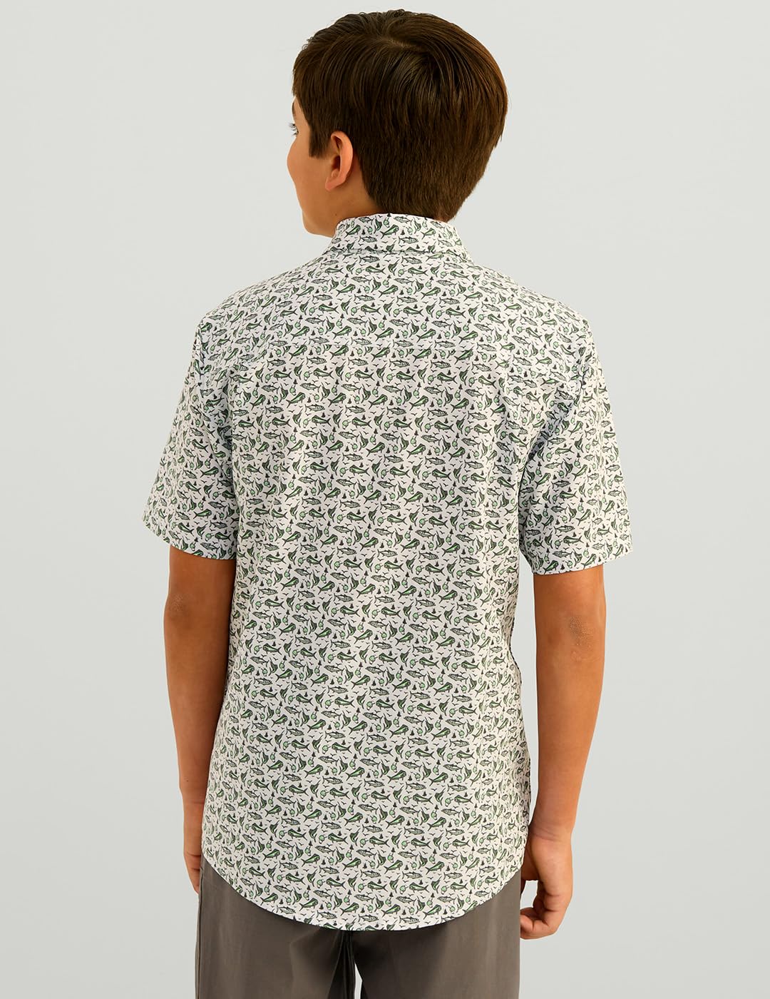HUK Kona Pattern Short Sleeve Fishing Button Down Shirt For Kids Kona - Camisa de Pesca de Manga Corta con Botones para niños Unisex niños