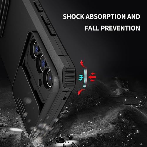 Miniatura 8 de CCSmall Funda para Samsung Galaxy A54 5G con funda para cámara deslizante, protección militar contra caídas Tacto cómodo Funda para teléfono con
