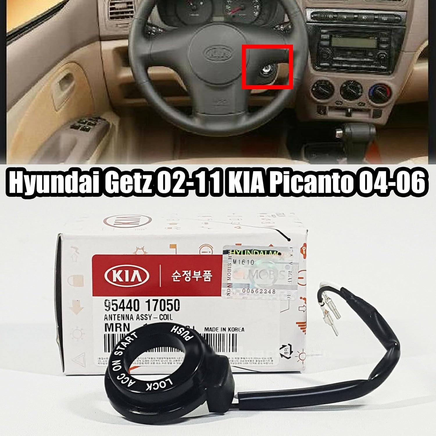 Genuine OEM 95440-17050 Coil Antenna / 9544017050 for Hyundai Getz Click 02-06