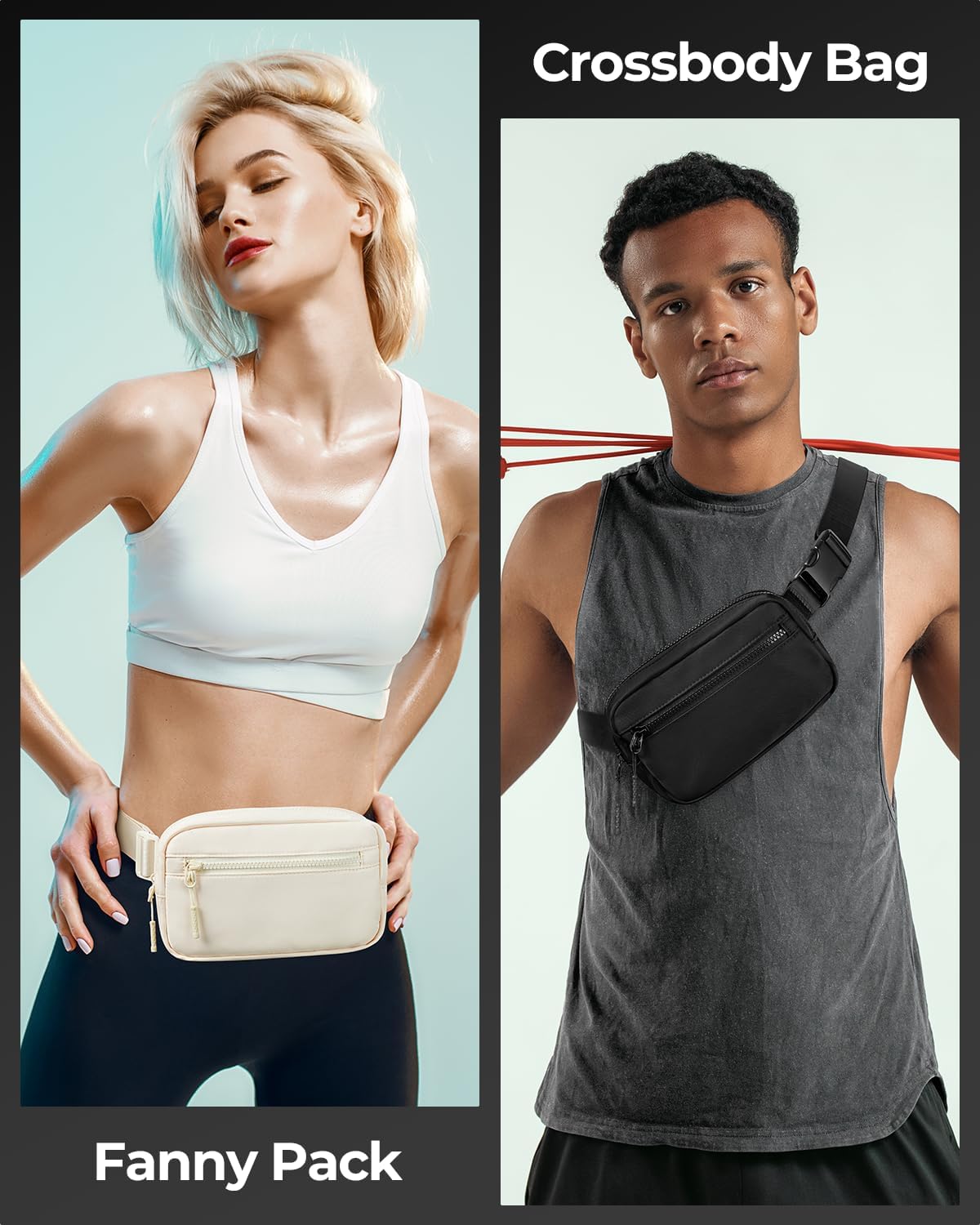 CHOLISS Small Sling Bag for Women and Men, Crossbody Bags Trendy Fanny Packs Chest Bag with Extended Strap - Image 2