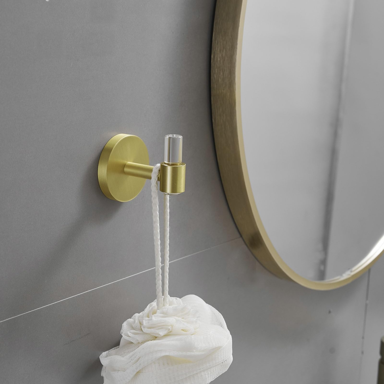 4-teiliges Badezimmer-Set In Gold – Handtuchstange, Toilettenpapierhalter, Haken Aus Acryl/Alu