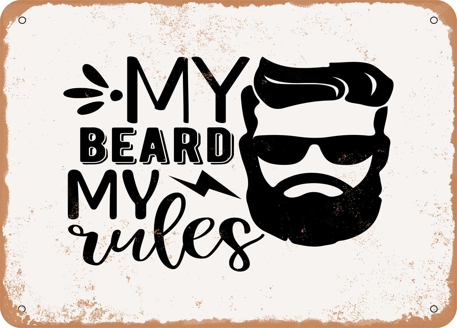 Miaomansenstore Metal Sign - My Beard My Rules - Vintage Look Sign Home Decor