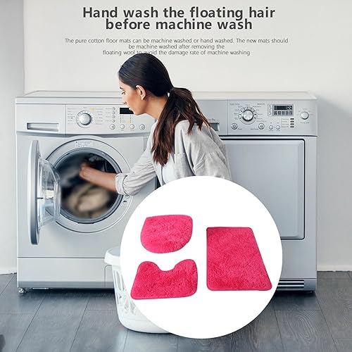 Miniatura 6 de Fufafayo Alfombra de baño de 3 piezas, alfombra de bañera antideslizante súper suave y absorbente, alfombra de baño, alfombra de baño de felpa para