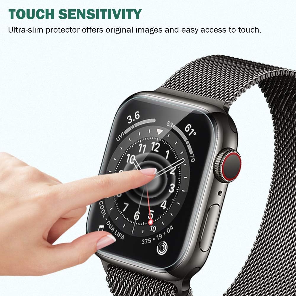 EGV 6 Pack Screen Protector Compatible with Apple Watch SE/Series 6 / Series 5 / Series 4 40mm, Flexible TPU Film, Bubble Free,Easy Installation, HD Clear