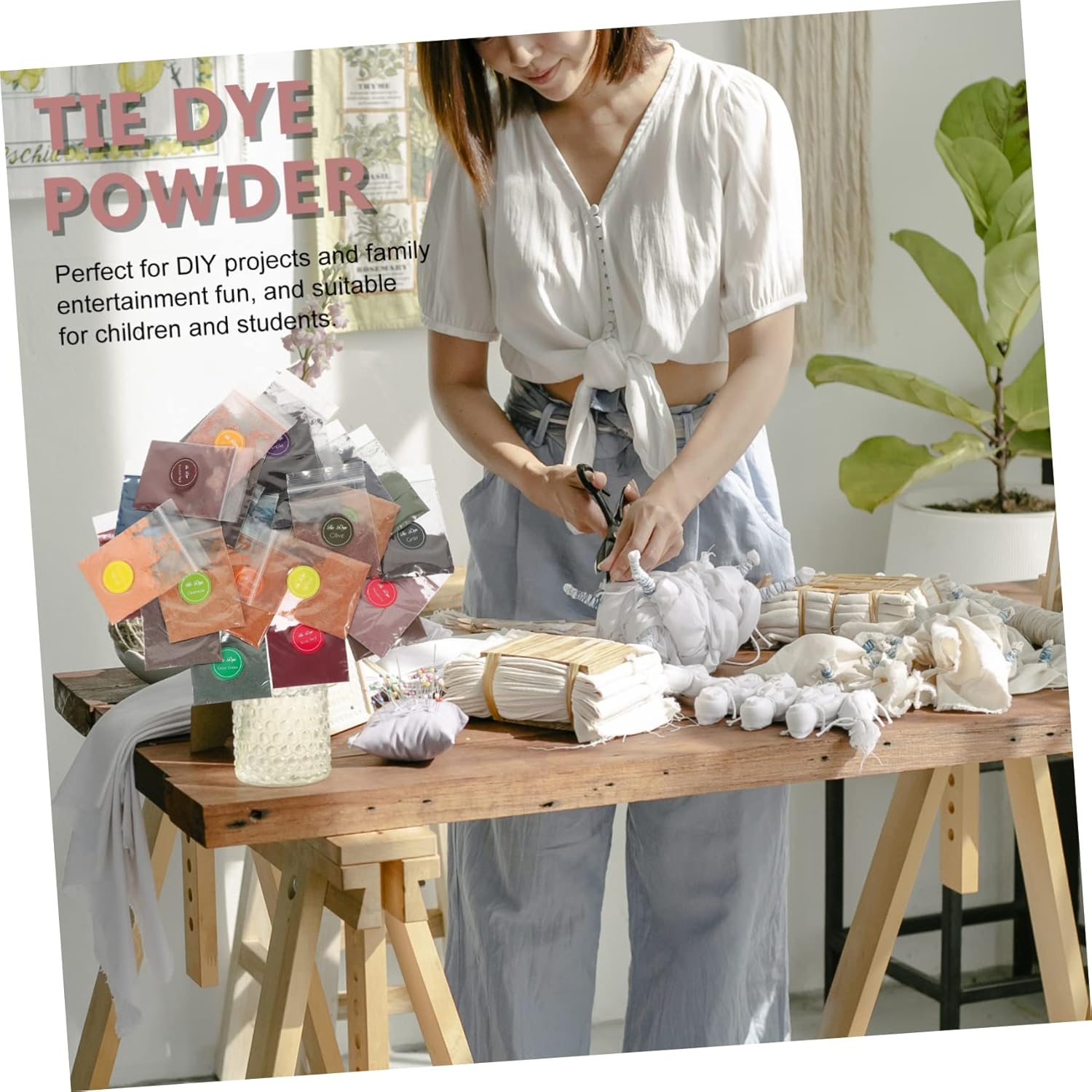 Veemoon 32 Tie Dye Powder Vibrant Permanent Colors for Shirts Scarves and More for Group Tie Dye Parties and Creative Projects