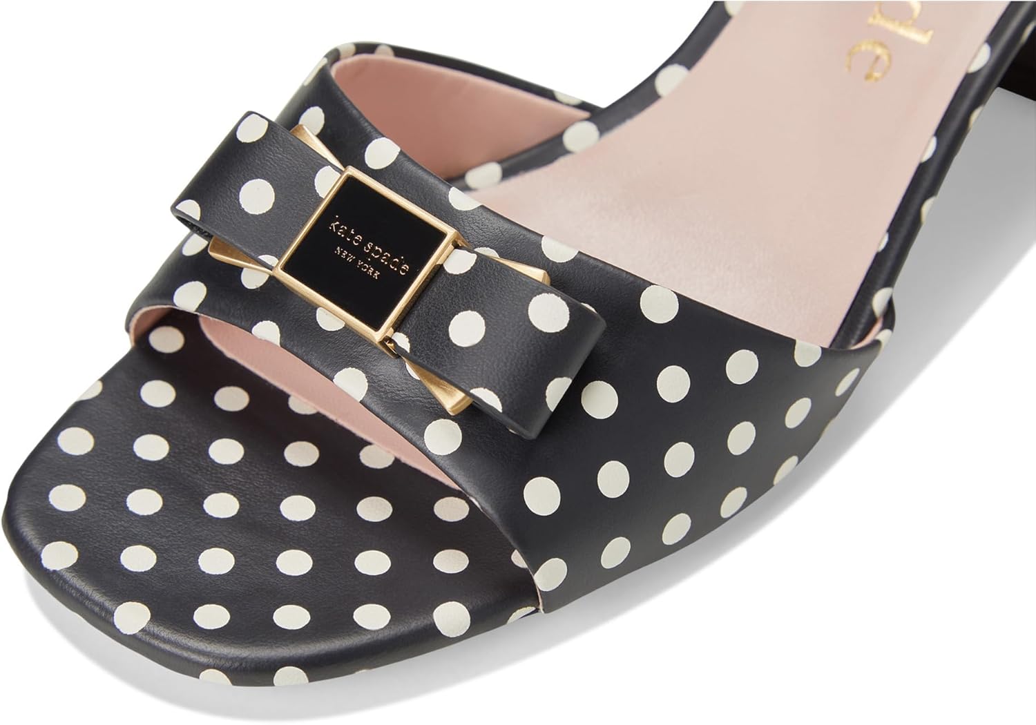 kate spade new york Bowdie Sandal, Black Polka Dot, 8.5