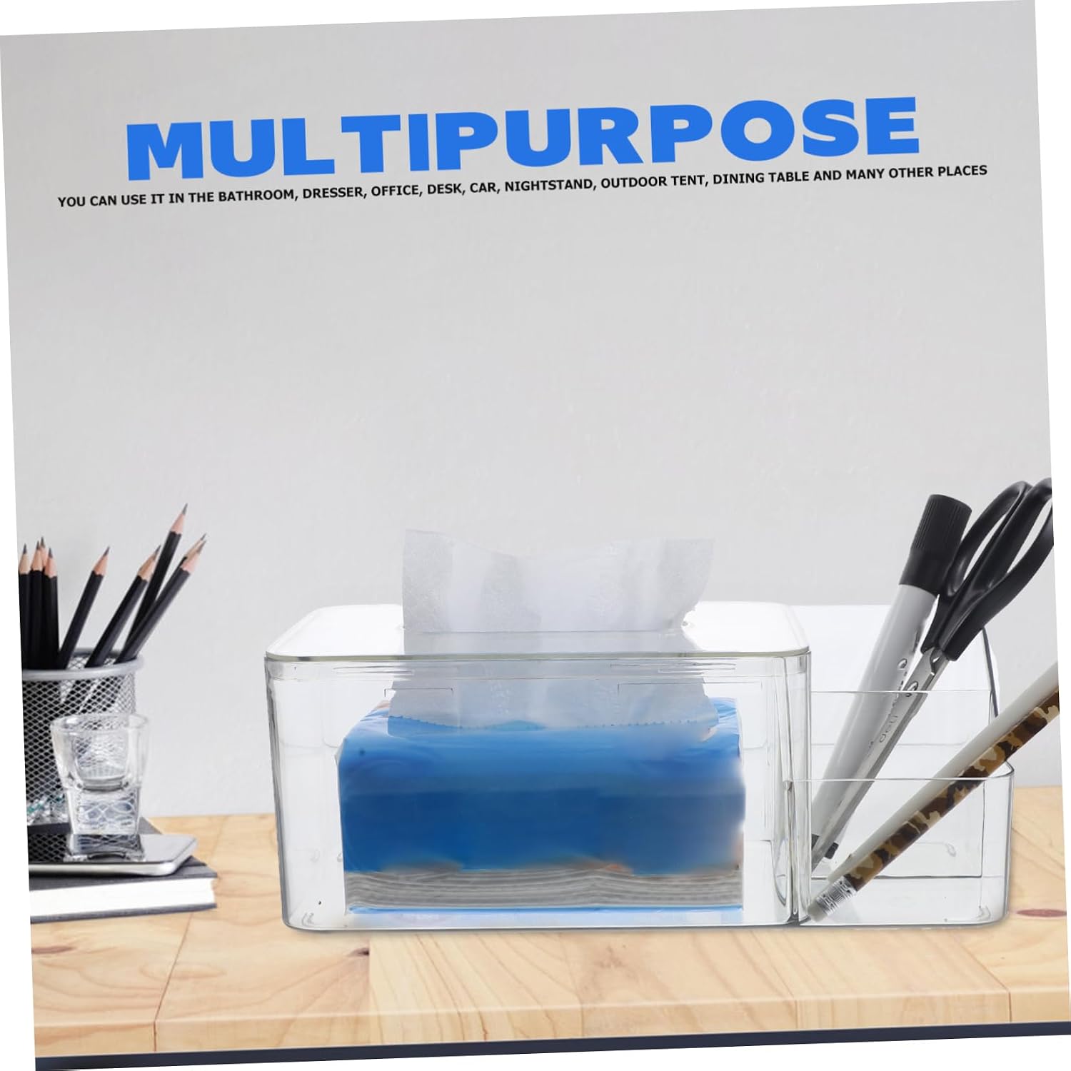 Plastic Tissue Box Holder with Quick Access Opening