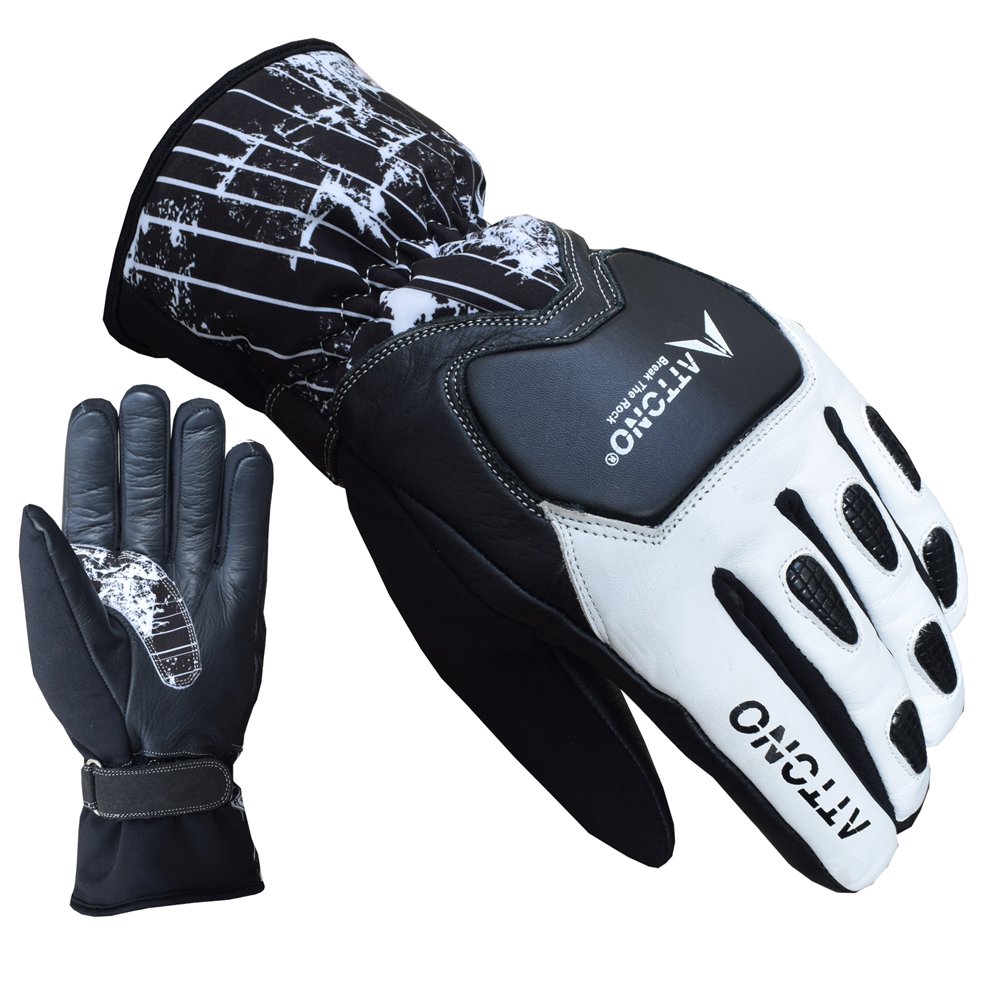 ATTONO Skihandschuhe Leder Softshell Ski Racing Snowboard Handschuhe