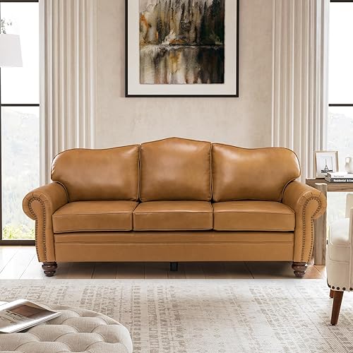 Classic 3-Seater Sofa with Premium Leather Upholstery, Stylish & Comfortable