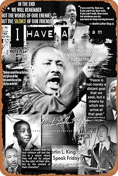 martin luther king Poster Retro Metal Tin Vintage Sign 12 X 8 Inch Home Bar Man Cave Wall Decor