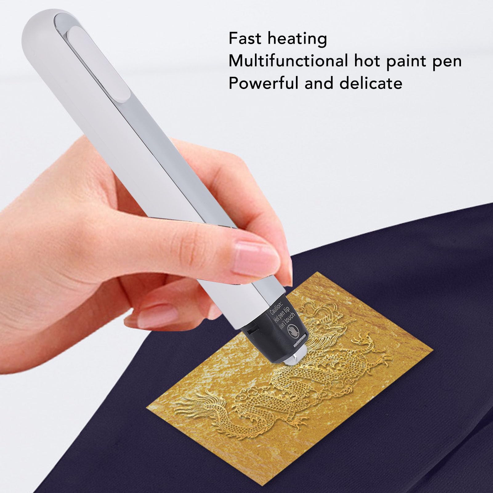 Penna Termica Attiva a Riscaldamento Rapido, Macchina per Pressatura a Caldo in Miniatura con Batteria Integrata, Gomma per Stampa Termica Permanente per Vestiti e Cappelli,