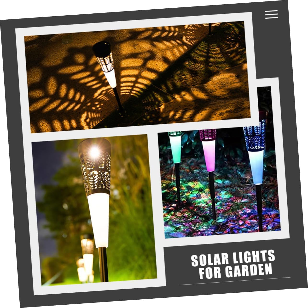 Mikikit 6pcs Solar Powered Garden Lights Decorative Lawn Stake Lights for Walkways Courtyards and Patios Warm Outdoor Lighting