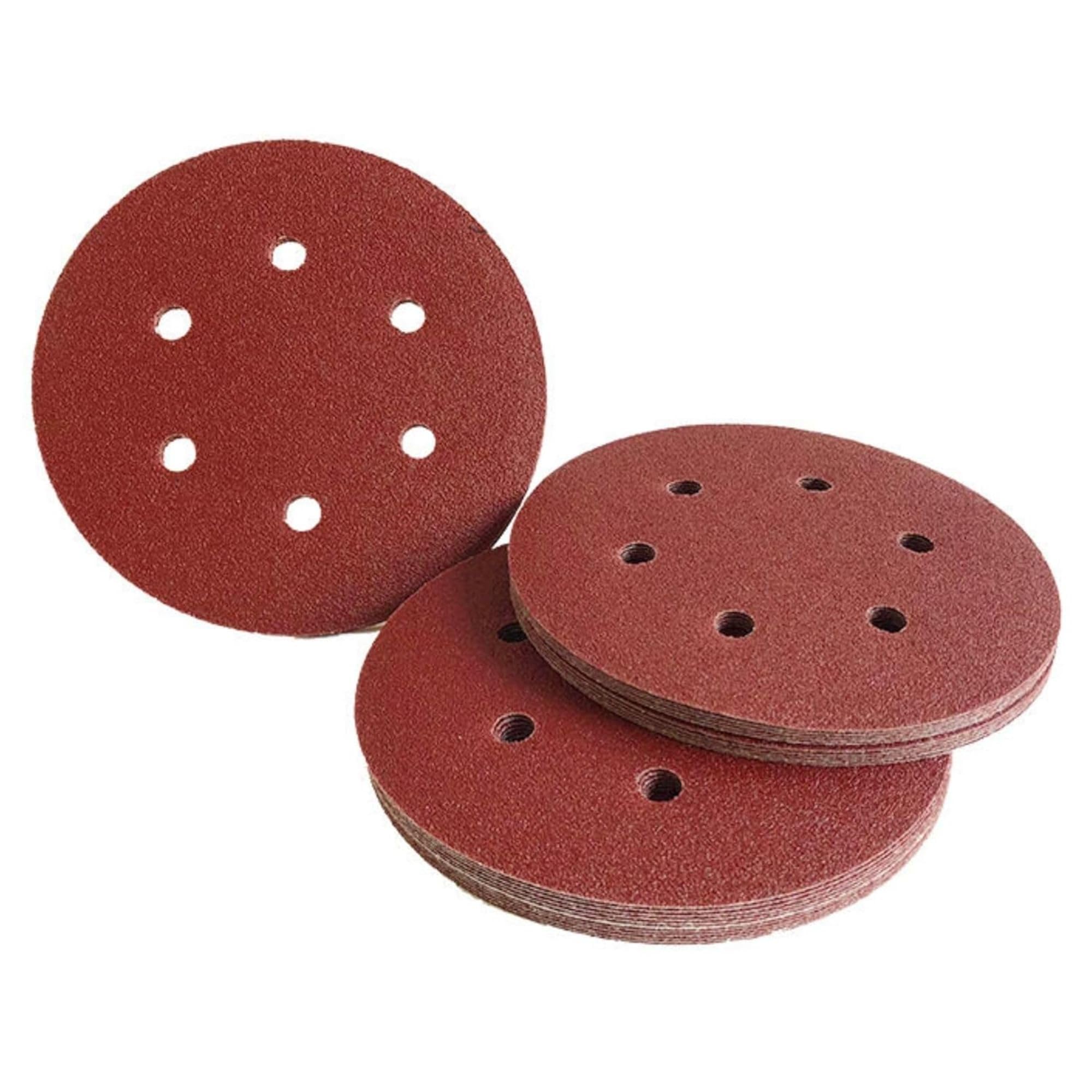 6 Inch 150mm 6 Hole 80 grit Velcro Sanding disc 25pcs | Hook & Loop Sanding Discs for Rust Removal, Metal Polishing, Woodworking | Compatible with Orbital Sander, Grinder (6-inch, 80, Medium)-image-39