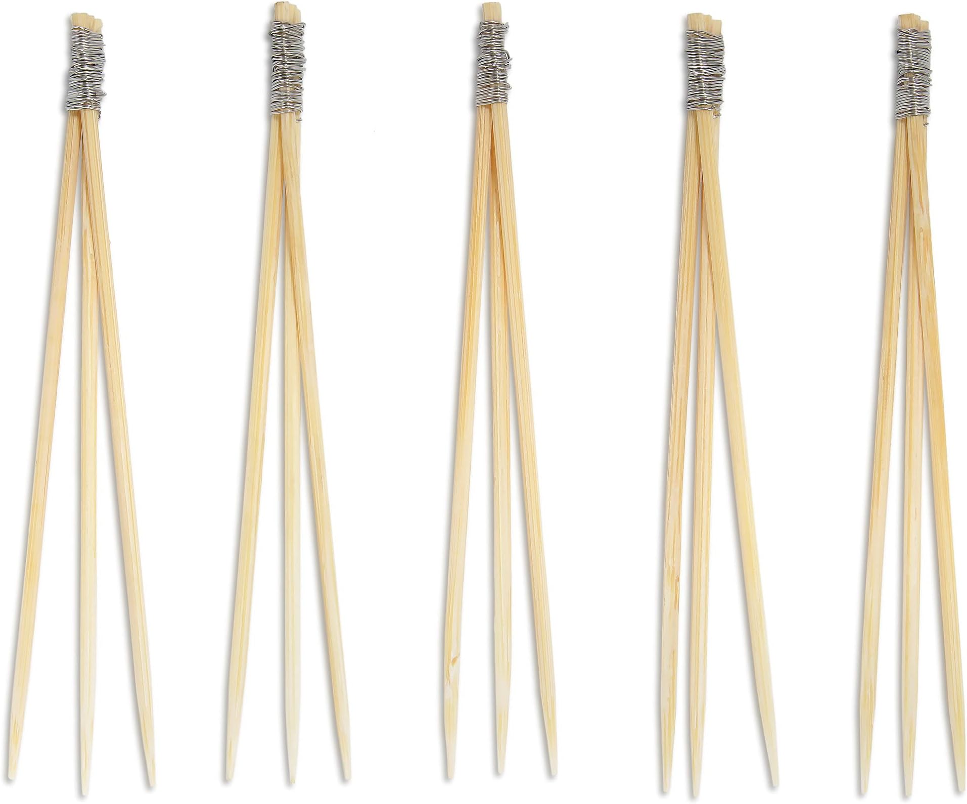 BambooMNBamboo Trident Picks - Silver Wire - for Catered Events, Holidays, Restaurants or Party Supplies - 3.5" - 100 Pieces