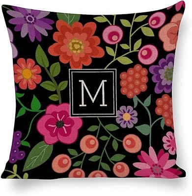 Amazon Co Jp Uddesign トレンディー 黒い花柄とカスタム クッションカバー 45 45cm 天然素材 綿 麻 おしゃれ 北欧 雑貨 お洒落 インテリア 結婚祝い 新築祝い 可愛い 綿麻 水洗い可 ホーム キッチン