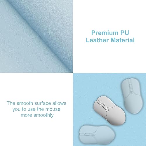 Miniatura 9 de Twocorn Alfombrilla de escritorio grande para mouse, piel sintética antideslizante, protección de escritorio, alfombrilla de escritorio para