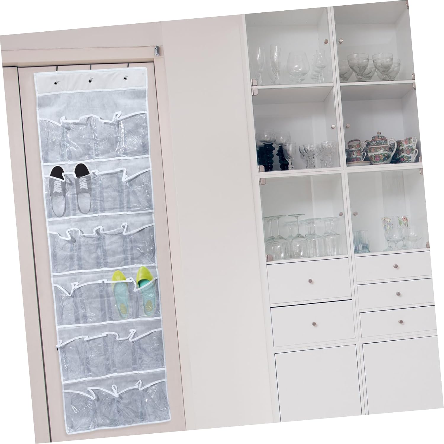 Wall Hanging Shoe Rack Storage Bag Over Door Organizer Wall Mounted Storage Pouch Tidy Closet