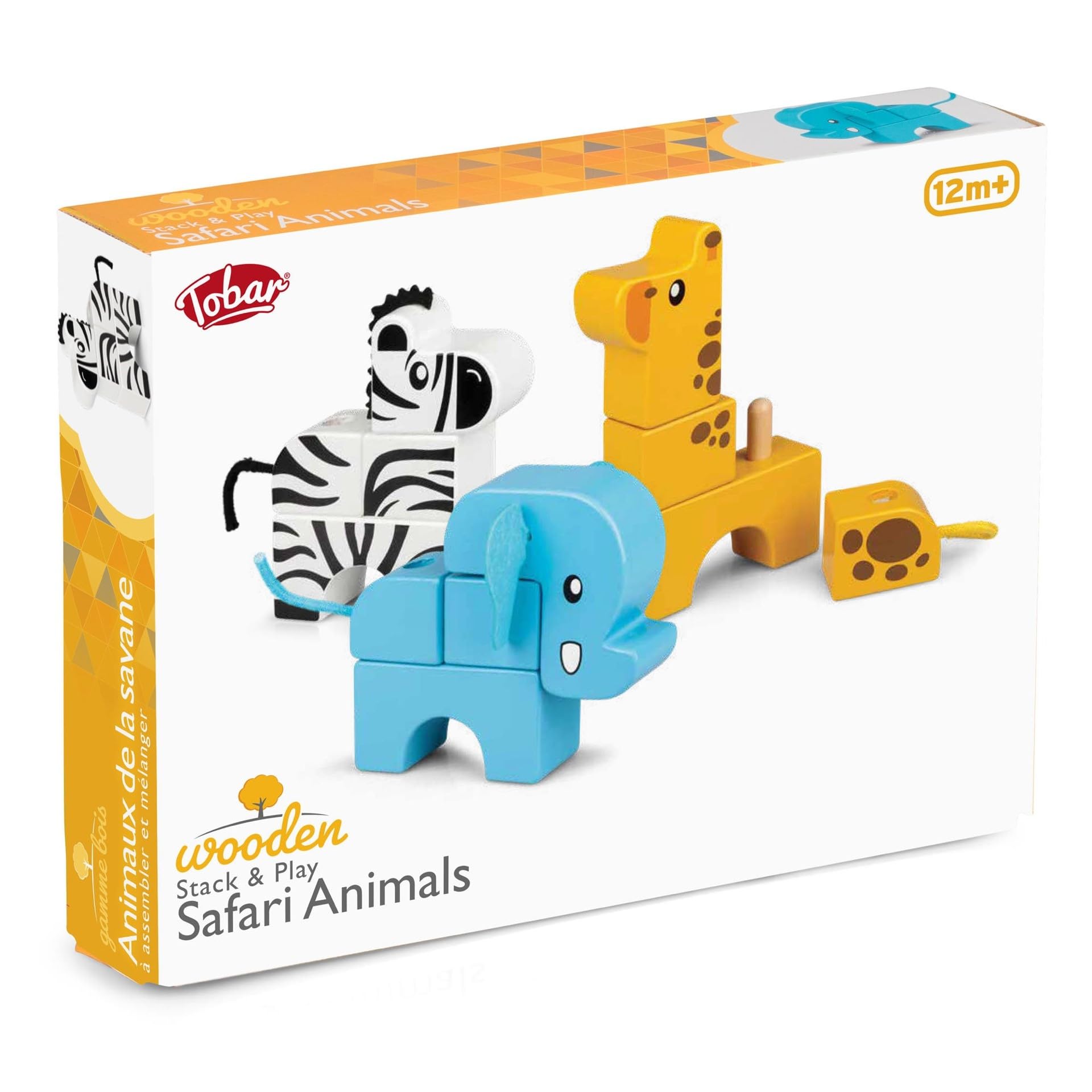 WOODEN STACK AND PLAY SAFARI ANIMALS