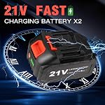 Cordless Impact Wrench1/2, 750Ft-lbs (1000N.m), 21V Power Impact Wrenches, 4-Mode Speed, 2x4.0AH Battery High Torque, 5 Sockets, 8 Drill, 6 Screws, Electric Impact Driver for Car Home Truck