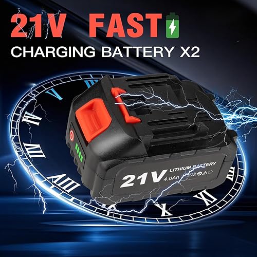 Miniatura 8 de Llave de impacto inalámbrica 12, 750 pies-libras (1000 N.m), llaves de impacto de potencia de 21 V, velocidad de 4 modos, batería de 2 x 4.0 AH de